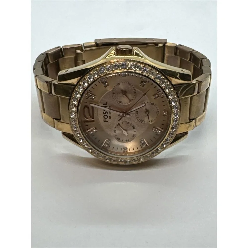 Fossil Riley ES2811 Women's Rose Gold-Tone Analog Dial Quartz Wrist Watch JNA336